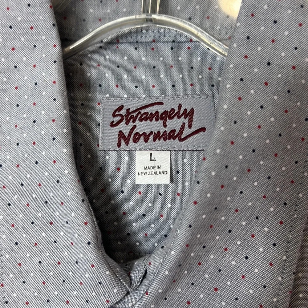 Strangely Normal Long Sleeve Button Down Dress Shirt Size Large - Picture 2 of 9